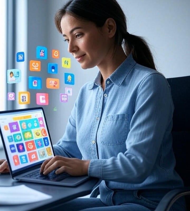 A person using Tool Fire Free online tools platform, highlighting a sleek and efficient online interface.